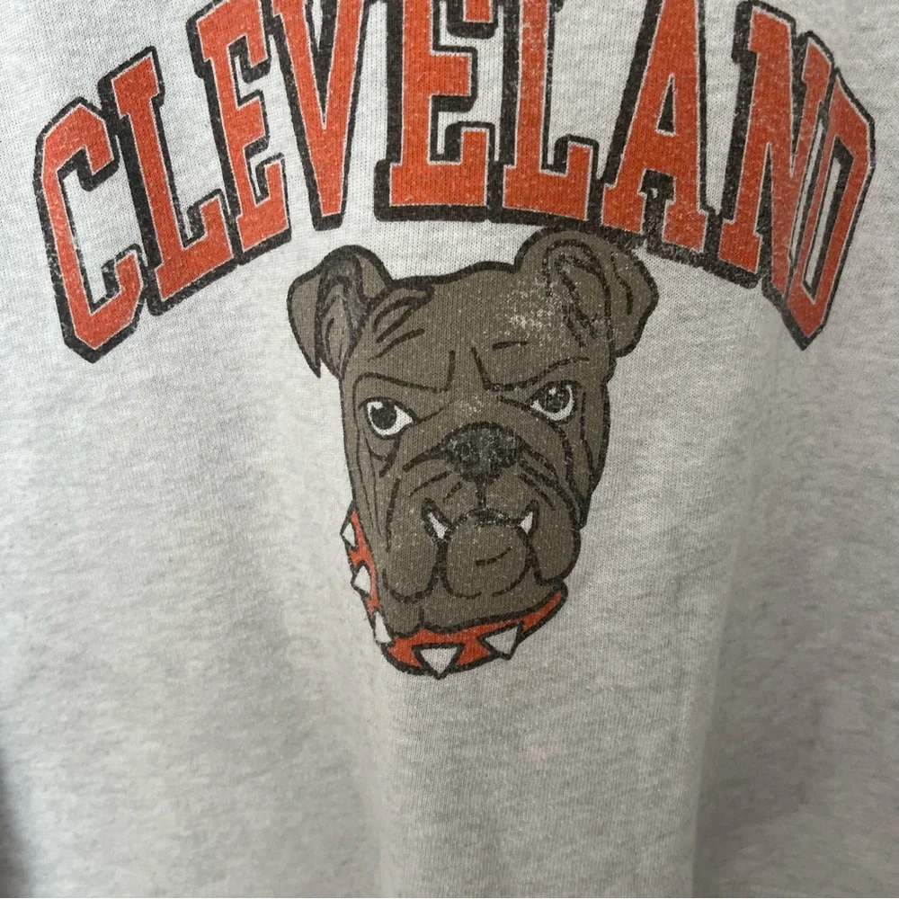 Where I Come From Cleveland Gray Women's cropped  Sweatshirt Browns bulldog soft - Picture 3 of 8